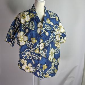 Vintage Blue Planet Hawaiian button down shirt
